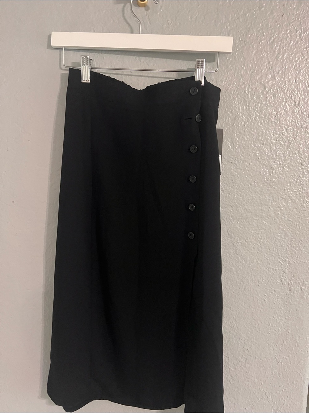 free press Black Midi Skirt with Side Button Detail - Picture 2 of 7